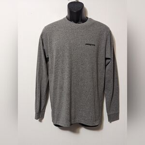 Men's Patagonia Logo P-6 Responsibili-tee Gray L/S T Shirt Size Xtra Small